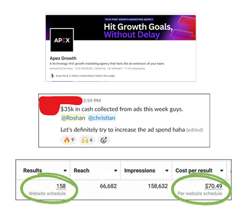 9 New Clients And $45k In Retainers Added For Apex Growth — original client results